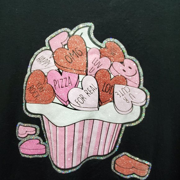 JUSTICE Set of 2 Girls Black Lightweight Crew Neck Tee Shirts - Picture 9 of 14